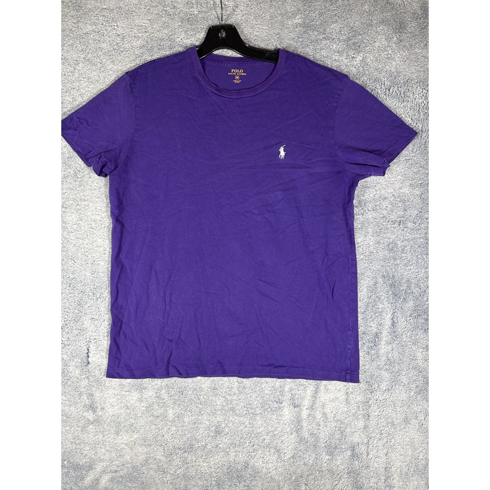 Polo Ralph Lauren Mens Purple Short Sleeve Cotton T-Shirt Size M Pony Logo 9315‎